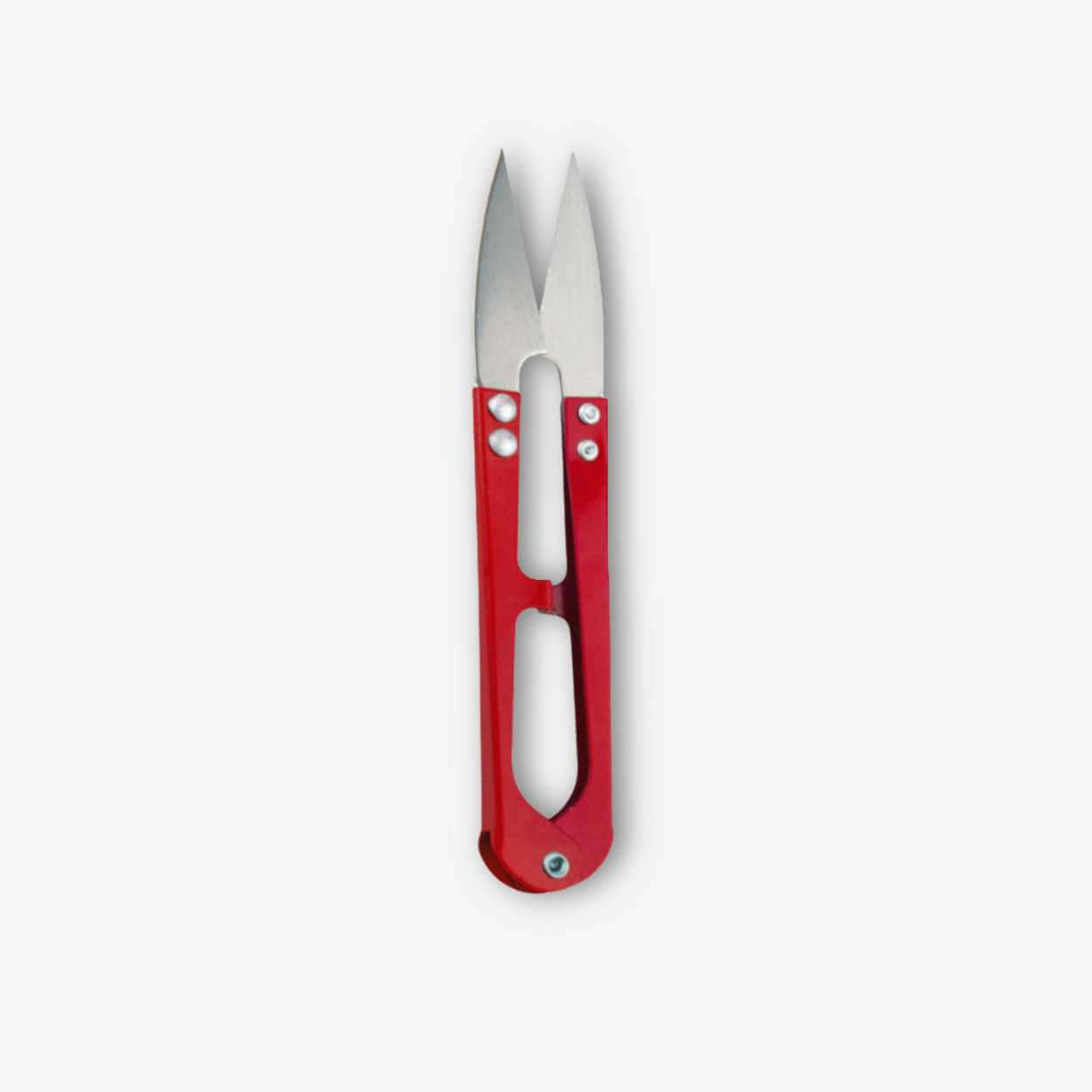 Small red pruning shears with sharp stainless steel blades - great for fine plant trimming..jpg